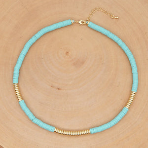 Vinyl Heishi Disc Beads Choker Necklace Women