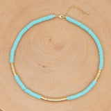 Vinyl Heishi Disc Beads Choker Necklace Women