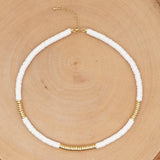 Vinyl Heishi Disc Beads Choker Necklace Women