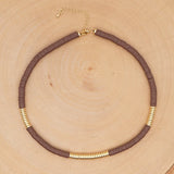 Vinyl Heishi Disc Beads Choker Necklace Women