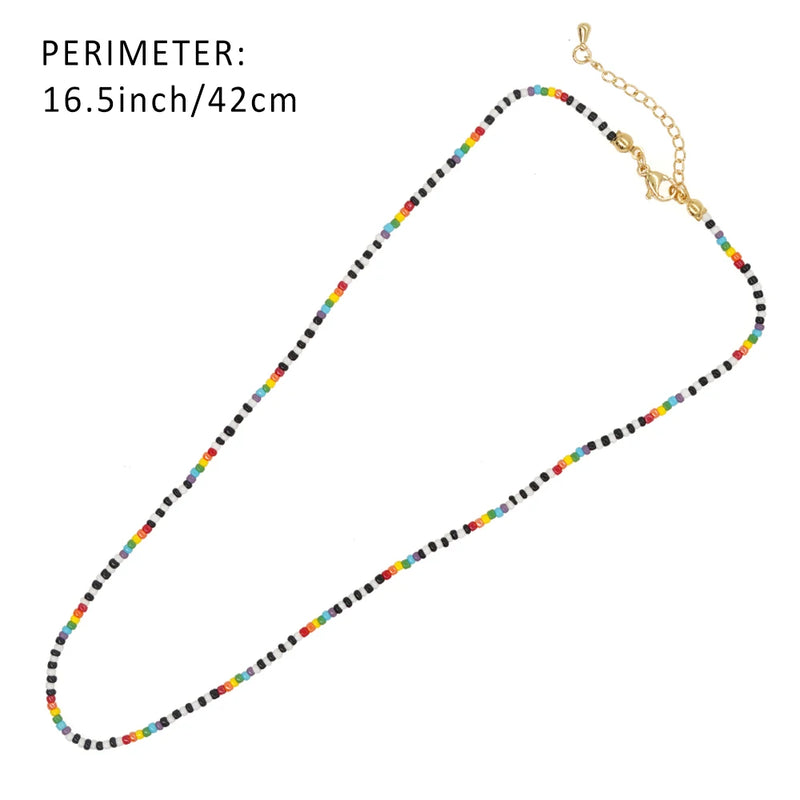 Go2Boho Rainbow Bead Necklace Boho Jewelry FGB Beads Necklaces