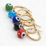 Stainless Steel Evil Eye Earrings Bohemian Greek Eye Jewelry