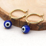 Stainless Steel Evil Eye Earrings Bohemian Greek Eye Jewelry