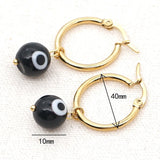 Stainless Steel Evil Eye Earrings Bohemian Greek Eye Jewelry