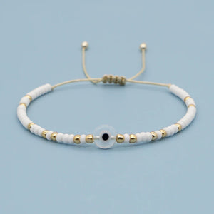 Evil Eye Beaded Bracelet Jewelry Lucky Eye Adjustable String Bracelets