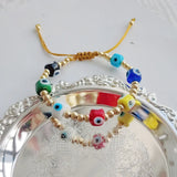 Go2boho Evil Eye Friendship Bracelet 18K Plated Jewelry