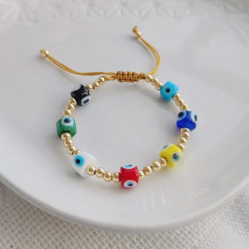 Go2boho Evil Eye Friendship Bracelet 18K Plated Jewelry