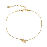 Go2boho 18K Gold Plated Chain Bracelet Heart Love Charm Letter Name A-Z
