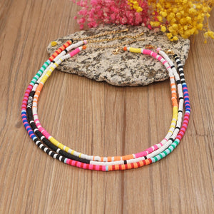 Boho Necklaces Colorful Heishi Summer Jewelry Gift
