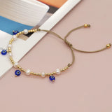 Go2boho Evil Eye Charm Bracelet 18K Plated Pearl Beaded Boho Jewelry Set