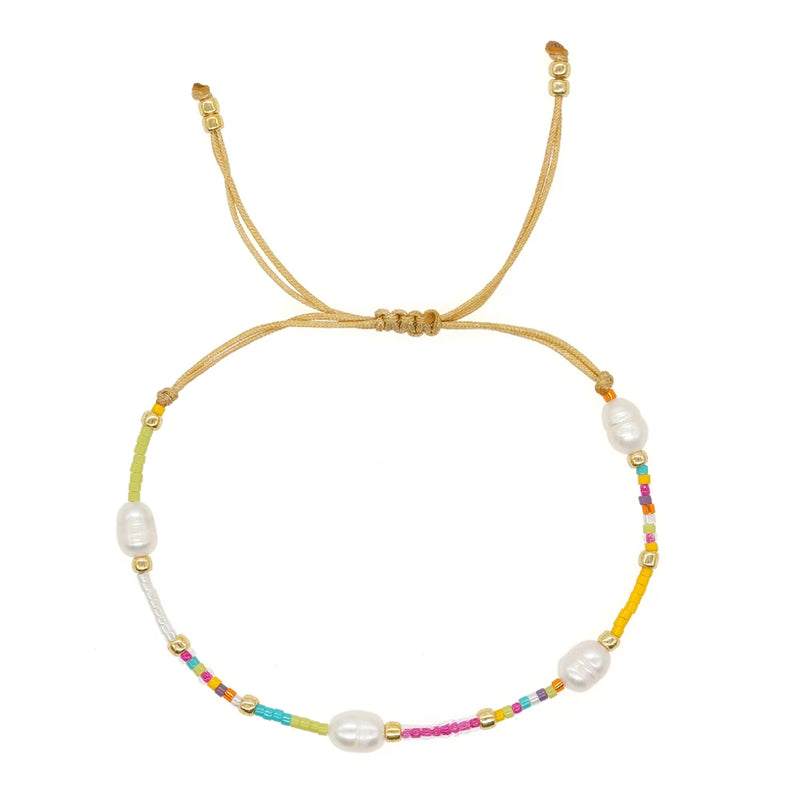 Go2boho Friendship Bracelet Women Summer Boho Mix Pearl Seed Bead Jewelry