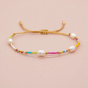 Go2boho Friendship Bracelet Women Summer Boho Mix Pearl Seed Bead Jewelry
