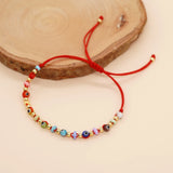 Boho Crystal Beaded Bracelet Evil Eye Charm