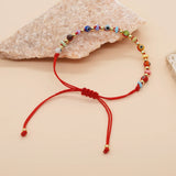 Boho Crystal Beaded Bracelet Evil Eye Charm