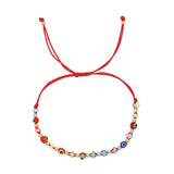 Boho Crystal Beaded Bracelet Evil Eye Charm