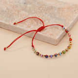 Boho Crystal Beaded Bracelet Evil Eye Charm