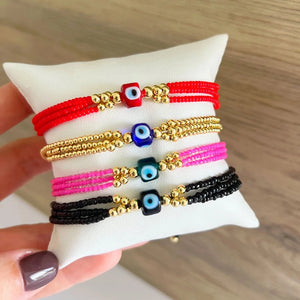 Go2boho Evil Eye Boho Beaded Bracelets Women Colorful Friendship Jewellery