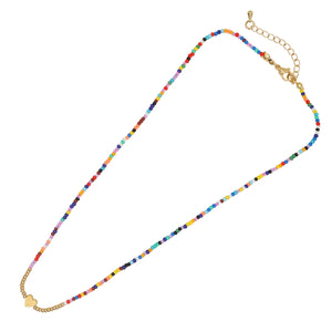 Go2boho Colorful Choker Necklaces For Women Beaded Heart Chain