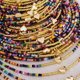 Go2boho Colorful Choker Necklaces For Women Beaded Heart Chain