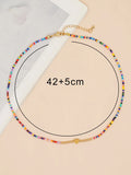 Go2boho Colorful Choker Necklaces For Women Beaded Heart Chain