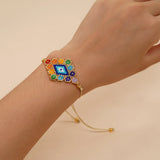 Go2boho Evil Eye Daisy Bracelets Colorful Beads
