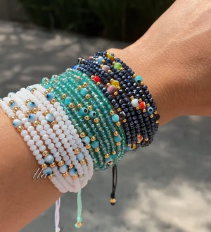 Go2boho Crystal LIULI Evil Eye Bead Bracelet For Women