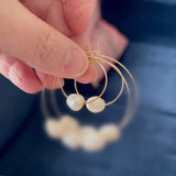 Go2boho Pearl Hoop Earrings Freshwater Pearls Holiday Jewelry