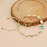 Go2boho Evil Eye Beaded Bracelets Freshwater Pearl Bracelet Women's Jewelry