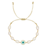 Go2boho Evil Eye Beaded Bracelets Freshwater Pearl Bracelet Women's Jewelry