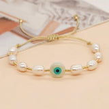 Go2boho Evil Eye Beaded Bracelets Freshwater Pearl Bracelet Women's Jewelry