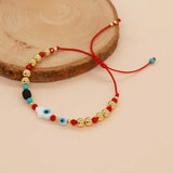 Go2boho Fatima Hamsa Hand Evil Plated Bead Red Friendship Bracelet For Women