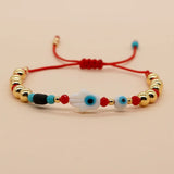 Go2boho Fatima Hamsa Hand Evil Plated Bead Red Friendship Bracelet For Women