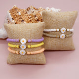 Go2boho Flowers Clay Bracelets Elasticity Bangle Bracelet for Women