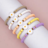 Go2boho Flowers Clay Bracelets Elasticity Bangle Bracelet for Women