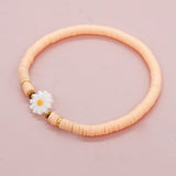 Go2boho Flowers Clay Bracelets Elasticity Bangle Bracelet for Women