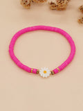 Go2boho Flowers Clay Bracelets Elasticity Bangle Bracelet for Women