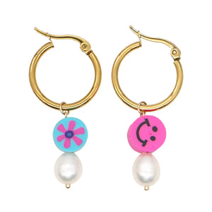 Go2boho Freshwater Pearl Earrings Stainless Steel Christmas Jewelry