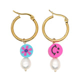 Go2boho Freshwater Pearl Earrings Stainless Steel Christmas Jewelry