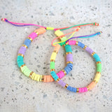 Go2boho Heishi Friendship Bracelet Polymer Clay Beads Rainbow Colorful