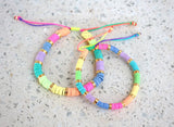 Go2boho Heishi Friendship Bracelet Polymer Clay Beads Rainbow Colorful