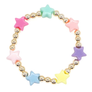 Colorful Charm Star Copper Beaded Bracelets for Women