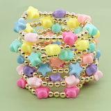 Colorful Charm Star Copper Beaded Bracelets for Women