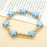 Colorful Charm Star Copper Beaded Bracelets for Women