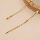 Go2boho Pearl Necklace Boho Stainless Steel Adjustable