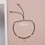 Minimalist Seed Bead Letter Friendship Bracelet Vintage Boho Jewelry