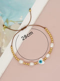 Go2boho Evil Eye Charm Bracelet 18K Plated Beaded Bracelets For Women