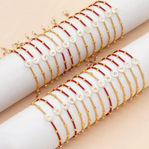 Go2boho Friendship Bracelets For Women Shell Letter A-Z Charm Summer Gift