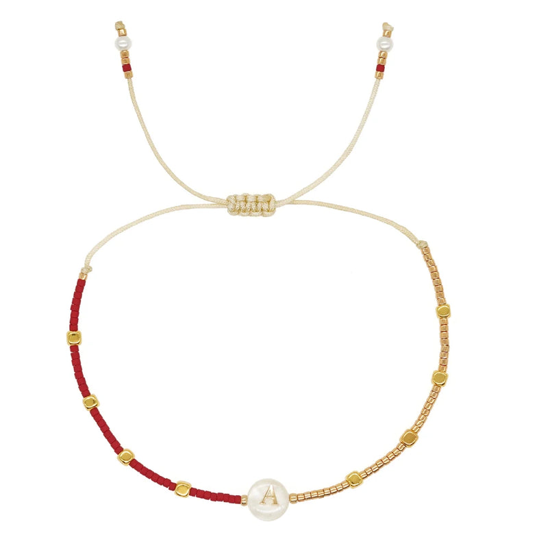 Go2boho Friendship Bracelets For Women Shell Letter A-Z Charm Summer Gift