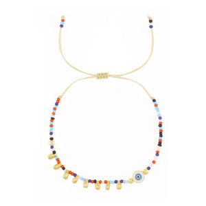 Colorful Seed Bead Evil Eye Friendship Bracelet Women Boho Jewelry