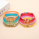 Colorful Heishi Plated Bracelet for Women - Boho Summer Beach Jewelry